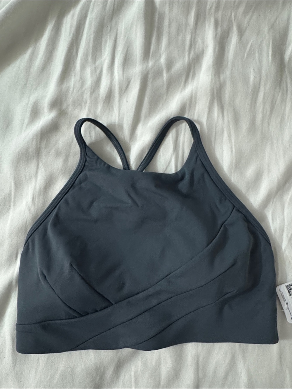 Lululemon Flow Y Wrap-front high neck bra- Oil Blue